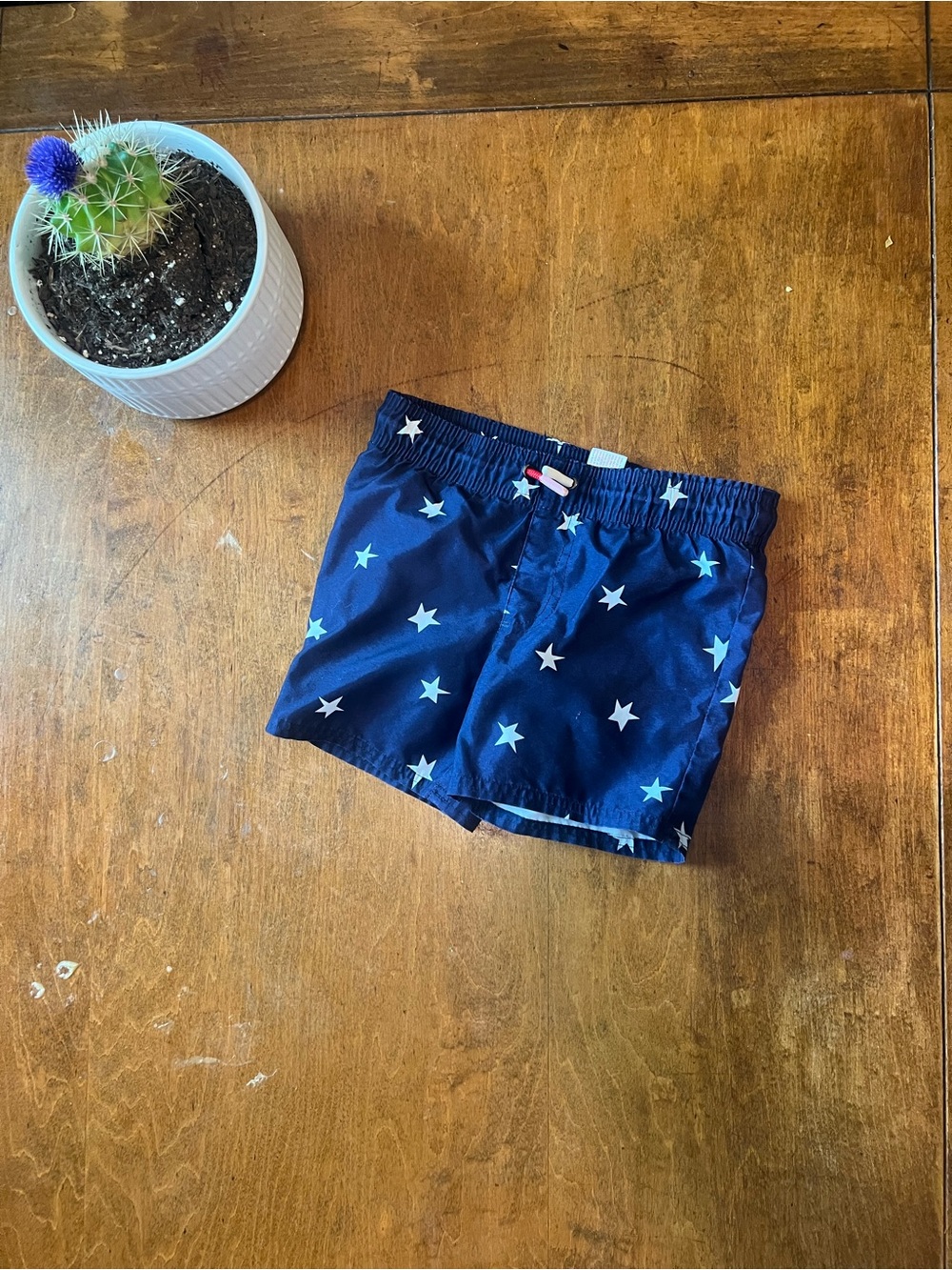 Cat & Jack Navy Star Print Swim Trunks Boys 2T